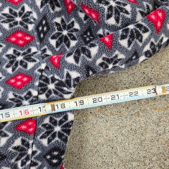Vtg 90s L.L. BEAN Geometric Snowflake Pattern Outdoors Gorp Fleece Jacket Lg Fit - Picture 6 of 7